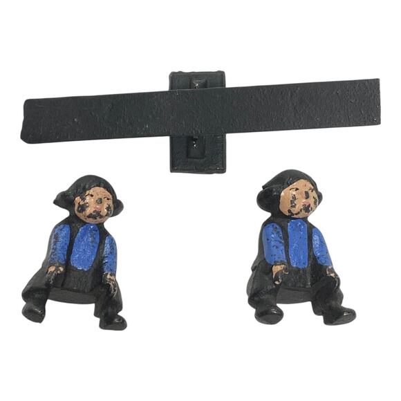 Vintage 1997 John Wright Cast Iron Amish Boys on Teeter Totter - A1041 - Picture 4 of 12